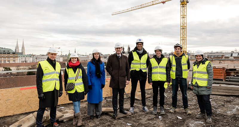 Grundsteinlegung am MedUni Campus Mariannengasse - Baustellenrundgang